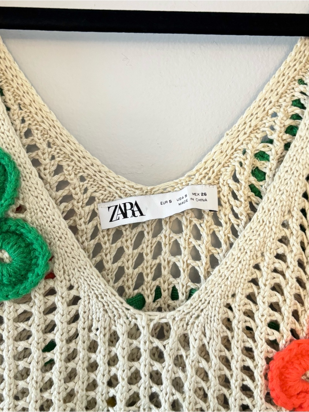 Zara Crochet Floral Tank Top Open Knit Cropped Sleeveless Blogger Favorite - Picture 6 of 8